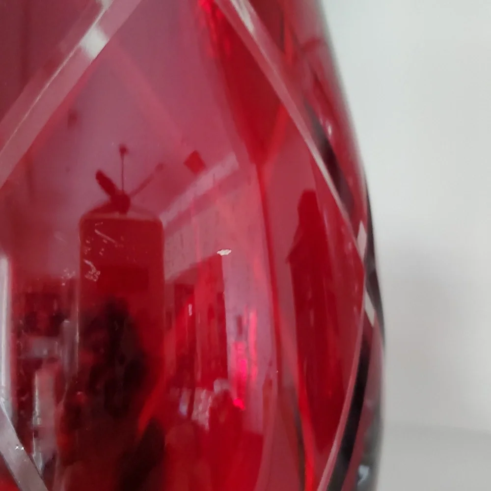 Cut to Clear RED Vase
